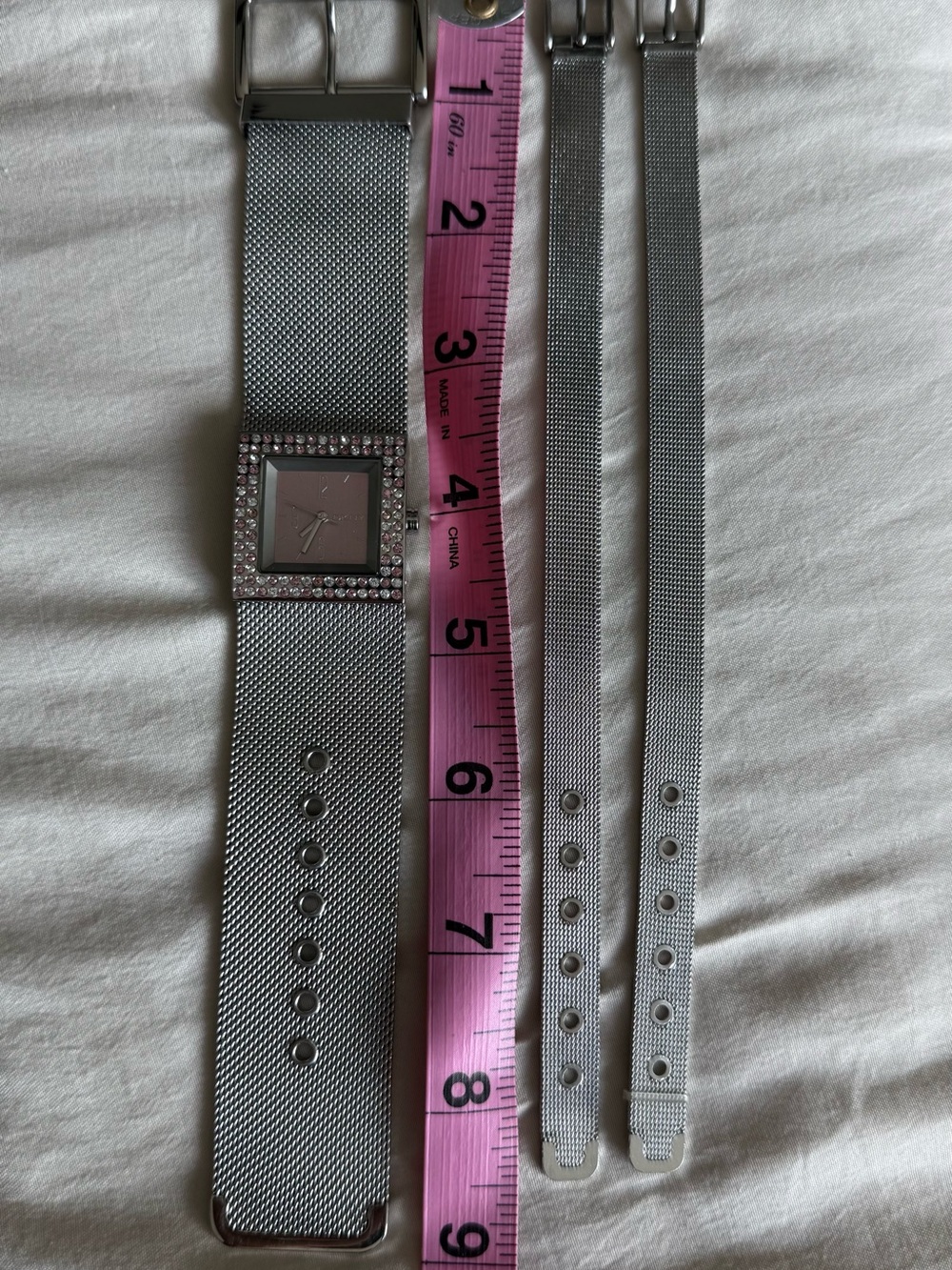 Women's DKNY Silver Mesh Band Watch with bracelets